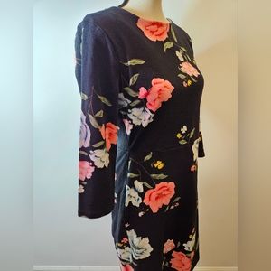 Old Navy Women's  Black Floral Mid-sleeve Dress Size M #W-358
